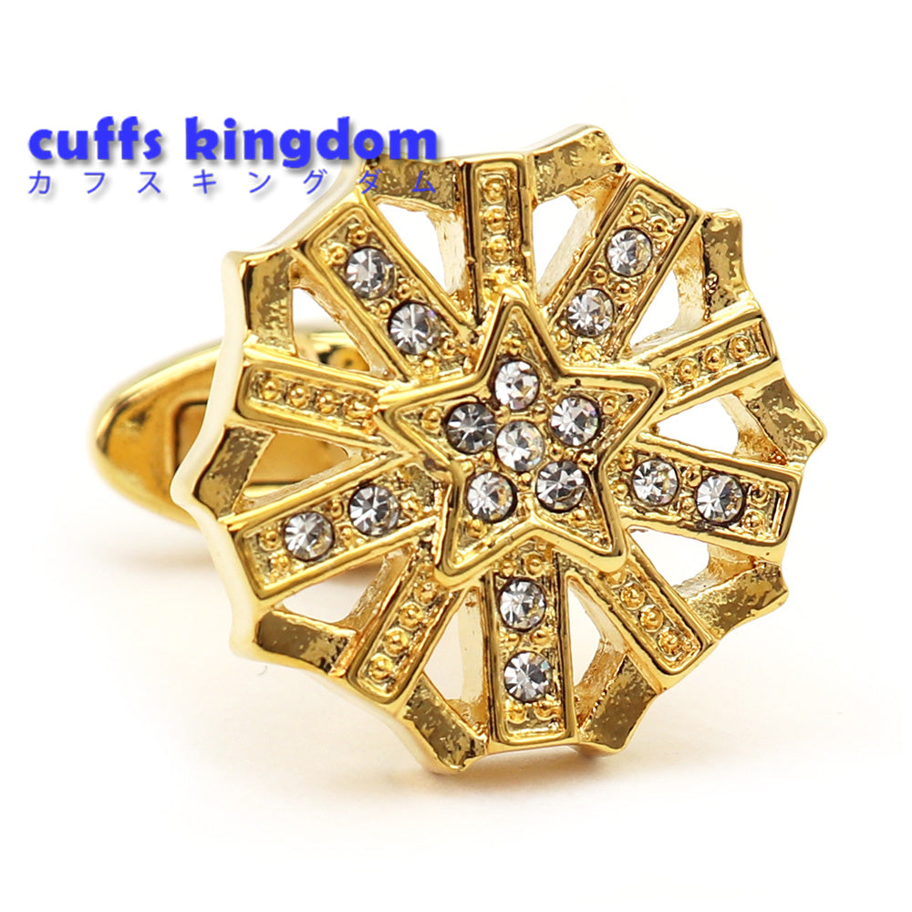 ゴールド カフスボタン 星 ゴージャス 男女 カフリングス プレゼント ギフト 人気 おしゃれ エレガント かわいい 結婚式 カフス専門店