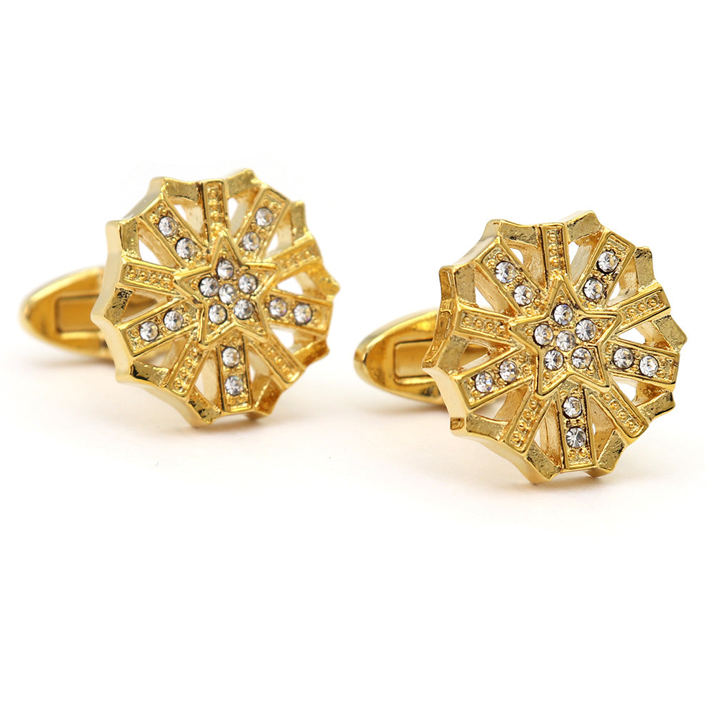 ゴールド カフスボタン 星 ゴージャス 男女 カフリングス プレゼント ギフト 人気 おしゃれ エレガント かわいい 結婚式 カフス専門店