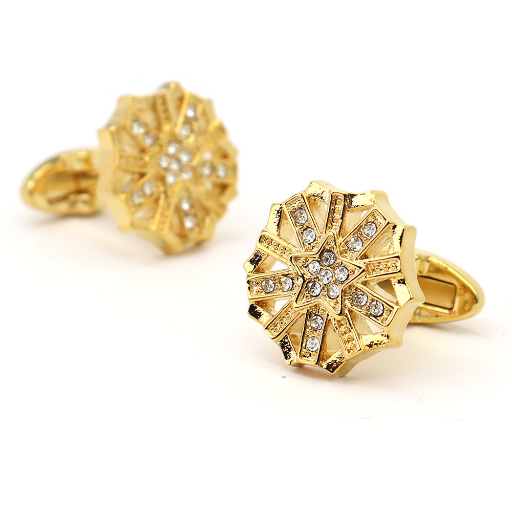 ゴールド カフスボタン 星 ゴージャス 男女 カフリングス プレゼント ギフト 人気 おしゃれ エレガント かわいい 結婚式 カフス専門店