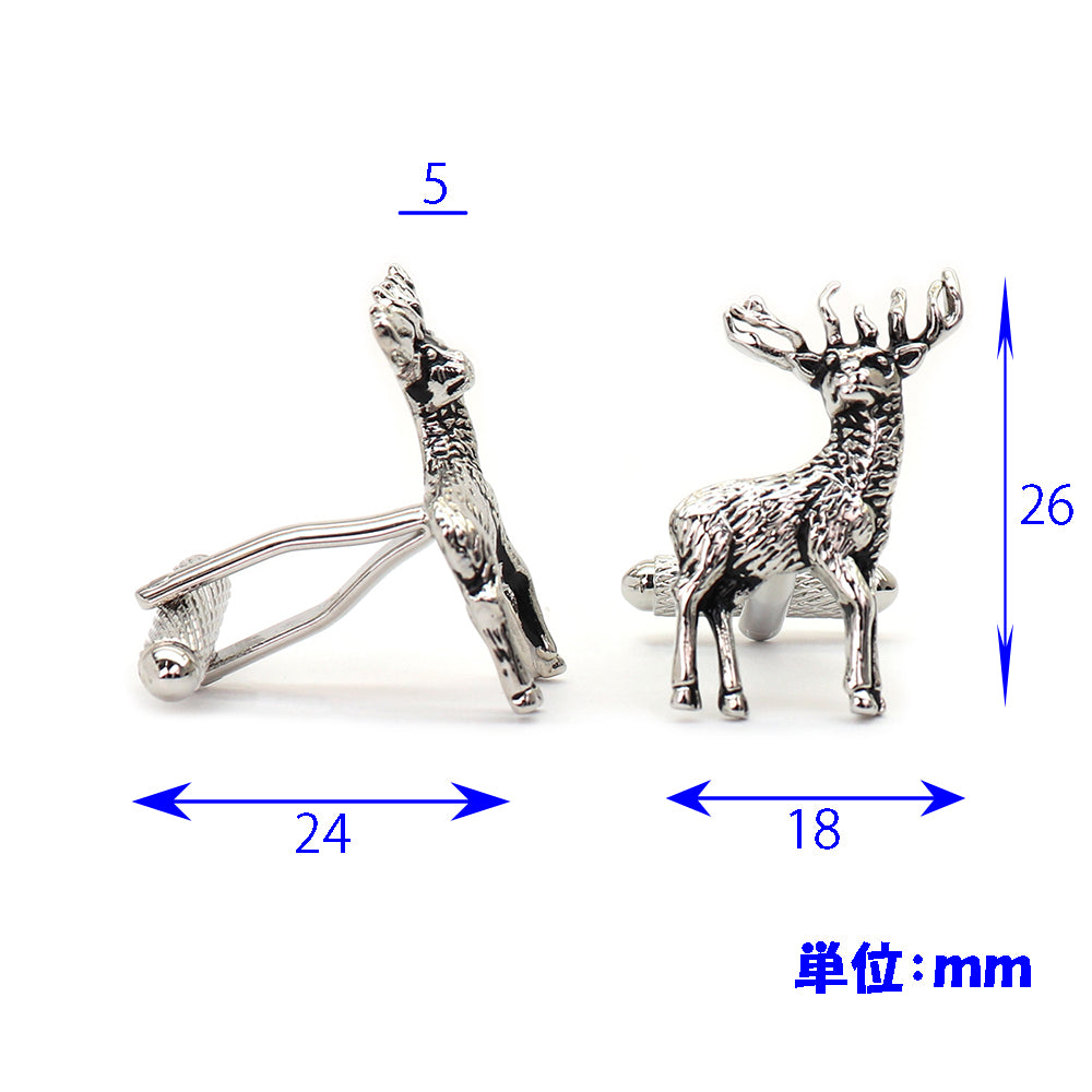 トナカイ カフスボタン シルバー クリスマス イベント おしゃれ 男女 結婚式 スーツ 人気 カフリングス プレゼント ギフト カフス専門店