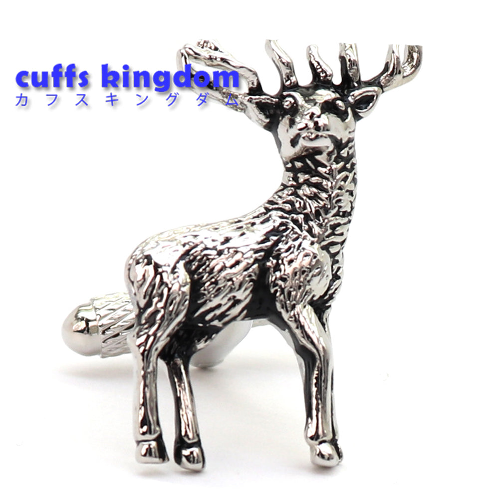 トナカイ カフスボタン シルバー クリスマス イベント おしゃれ 男女 結婚式 スーツ 人気 カフリングス プレゼント ギフト カフス専門店