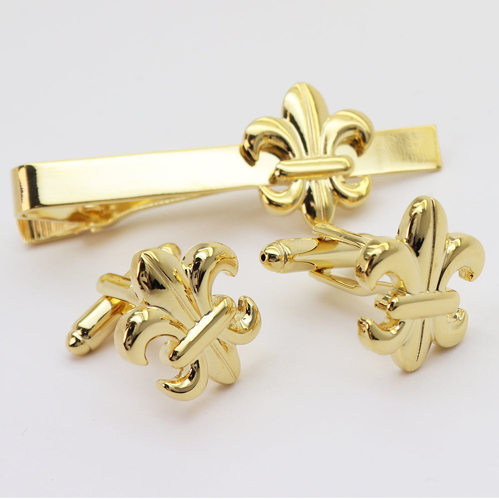 ユリ モチーフ カフス タイピン セット ゴールド おしゃれ 男女 エレガント スーツ プレゼント ギフト 大人気 成人式 卒業式 結婚式 カフス専門店