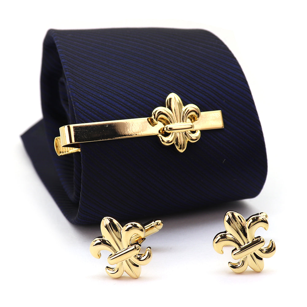 ユリ モチーフ カフス タイピン セット ゴールド おしゃれ 男女 エレガント スーツ プレゼント ギフト 大人気 成人式 卒業式 結婚式 カフス専門店