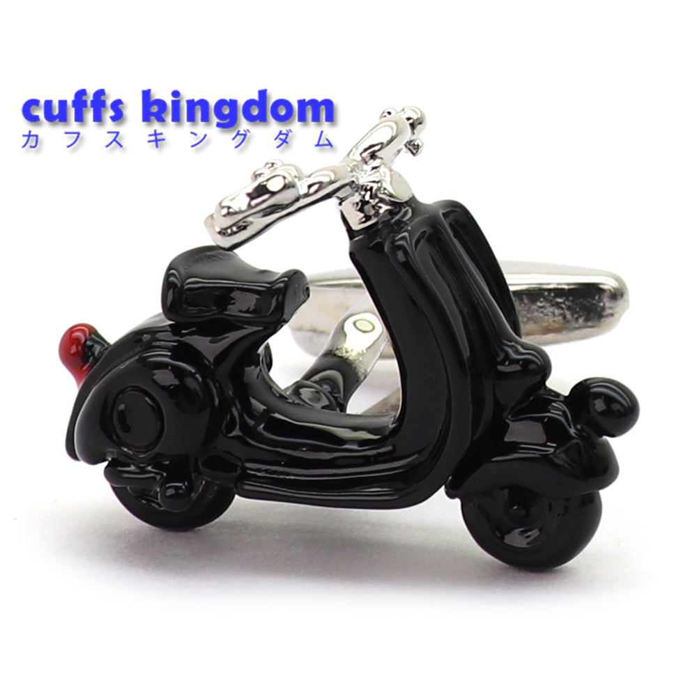かわいい スクーター 【 ブラック 】 カフスボタン 男女 営業マン おしゃれ かわいい 結婚式 カジュアル ユニーク スーツ 人気 プレゼント ギフト 入園式 入学式 成人式 カフス専門店