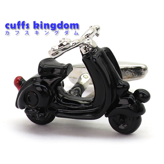 かわいい スクーター 【 ブラック 】 カフスボタン 男女 営業マン おしゃれ かわいい 結婚式 カジュアル ユニーク スーツ 人気 プレゼント ギフト 入園式 入学式 成人式 カフス専門店