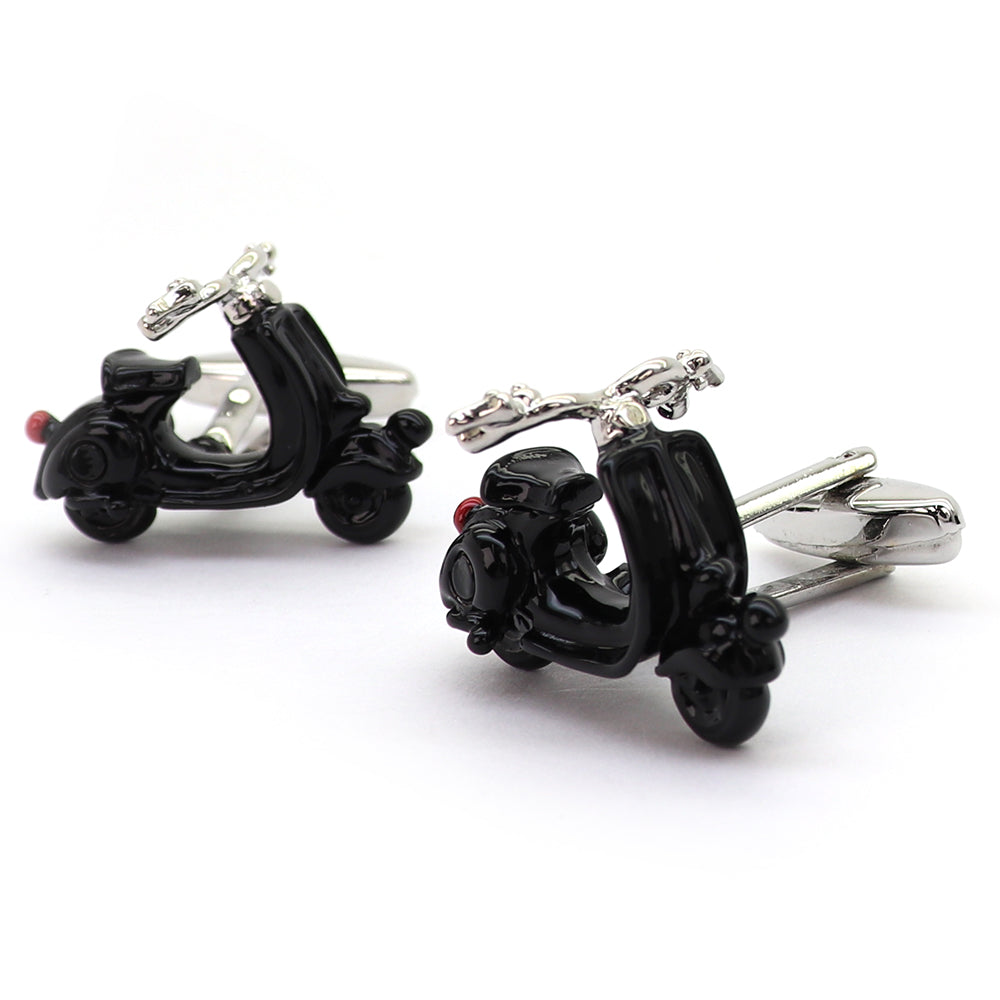 かわいい スクーター 【 ブラック 】 カフスボタン 男女 営業マン おしゃれ かわいい 結婚式 カジュアル ユニーク スーツ 人気 プレゼント ギフト 入園式 入学式 成人式 カフス専門店