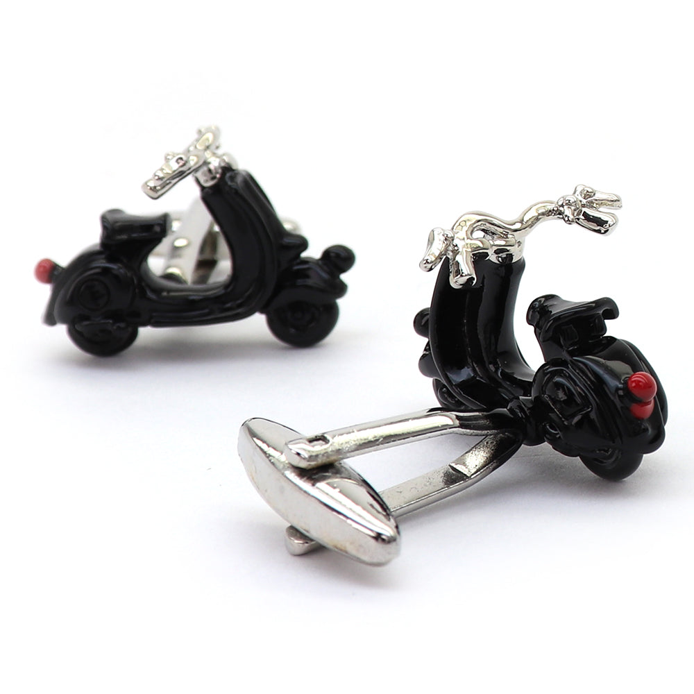 かわいい スクーター 【 ブラック 】 カフスボタン 男女 営業マン おしゃれ かわいい 結婚式 カジュアル ユニーク スーツ 人気 プレゼント ギフト 入園式 入学式 成人式 カフス専門店