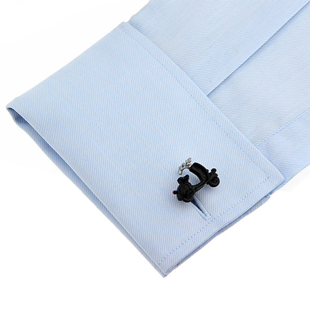 かわいい スクーター 【 ブラック 】 カフスボタン 男女 営業マン おしゃれ かわいい 結婚式 カジュアル ユニーク スーツ 人気 プレゼント ギフト 入園式 入学式 成人式 カフス専門店