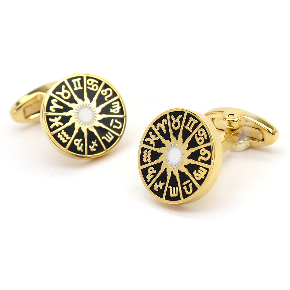 12星座 マーク カフスボタン ゴールド 星 誕生日 おしゃれ かわいい 結婚式 カジュアル ユニーク スーツ 人気 プレゼント ギフト 入園式 入学式 成人式 カフス専門店
