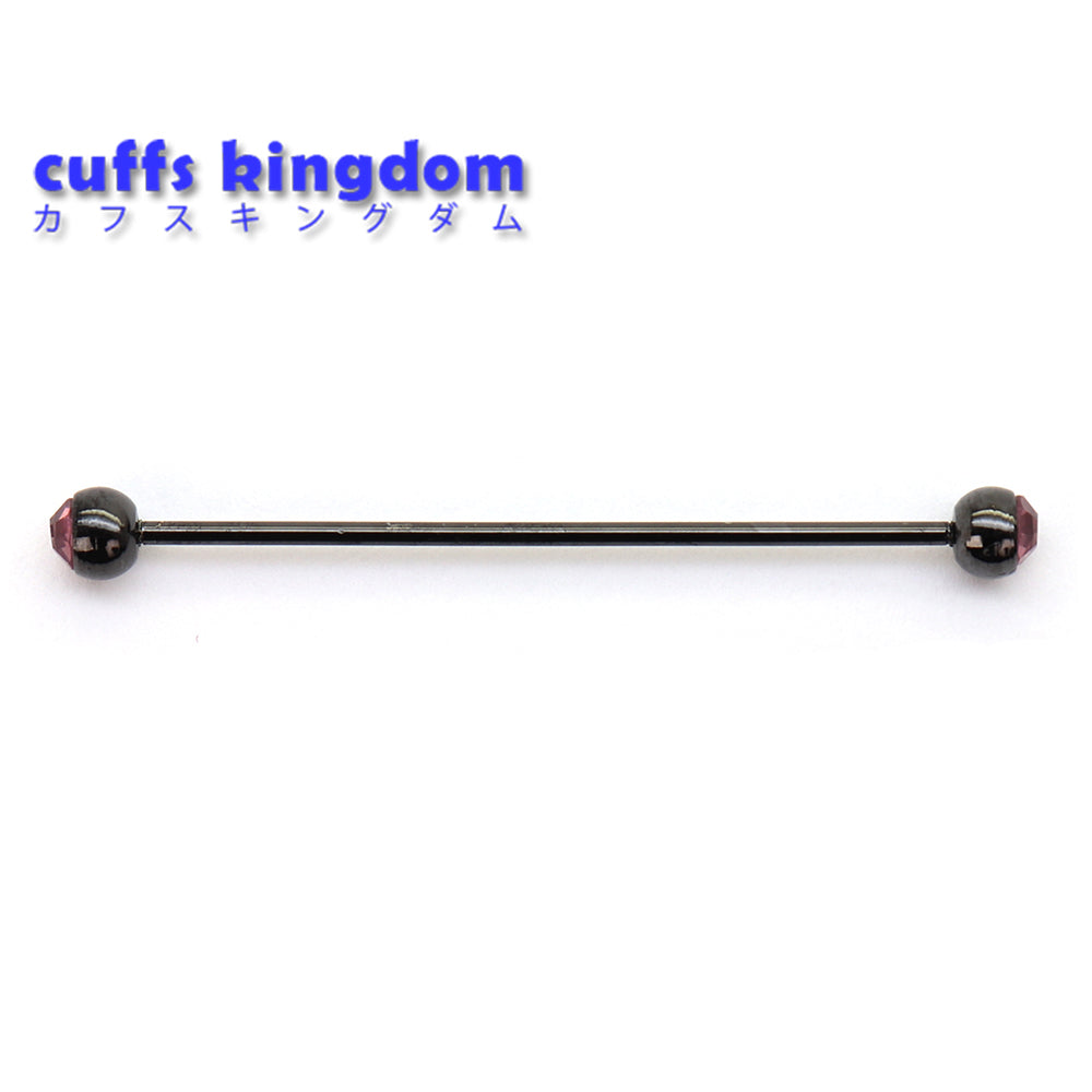 ジュエル 【ピンクパープル】 ブラック カラーバー（ ピン ）シャツ 襟止め おしゃれ かわいい プレゼント 高級感 メンズ ギフト アクセサリー カフス専門店