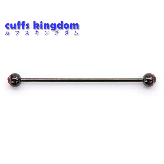 ジュエル 【ピンクパープル】 ブラック カラーバー（ ピン ）シャツ 襟止め おしゃれ かわいい プレゼント 高級感 メンズ ギフト アクセサリー カフス専門店