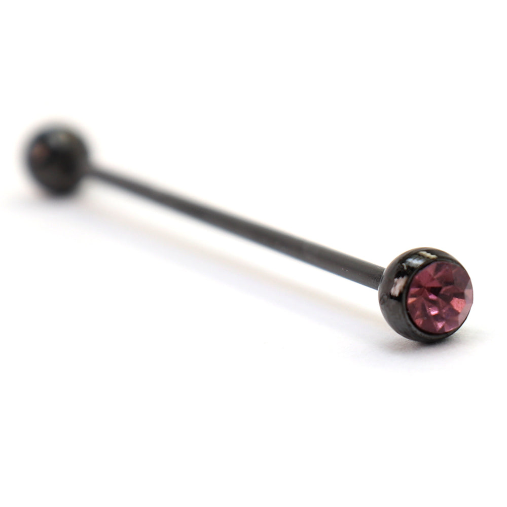 ジュエル 【ピンクパープル】 ブラック カラーバー（ ピン ）シャツ 襟止め おしゃれ かわいい プレゼント 高級感 メンズ ギフト アクセサリー カフス専門店