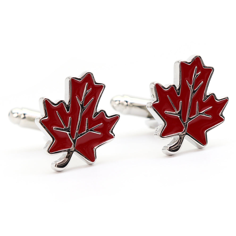 葉 カエデ カフスボタン【赤】男女 カフリングス 営業マン 個性 スーツ 人気 おしゃれ かわいい プレゼント ギフト カフス専門店