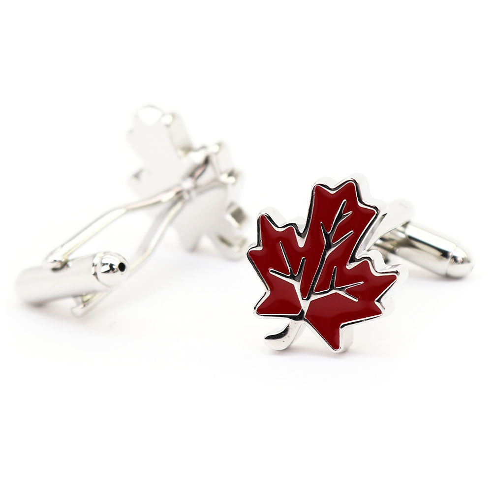 葉 カエデ カフスボタン【赤】男女 カフリングス 営業マン 個性 スーツ 人気 おしゃれ かわいい プレゼント ギフト カフス専門店
