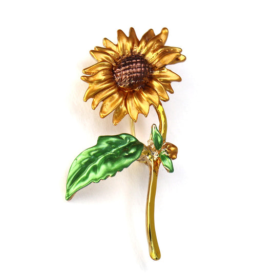 ひまわり ブローチ イエロー レディース メンズ 花 結婚式 オフィス ブローチ ピン プレゼント 贈り物 おしゃれ エレガント カフス専門店