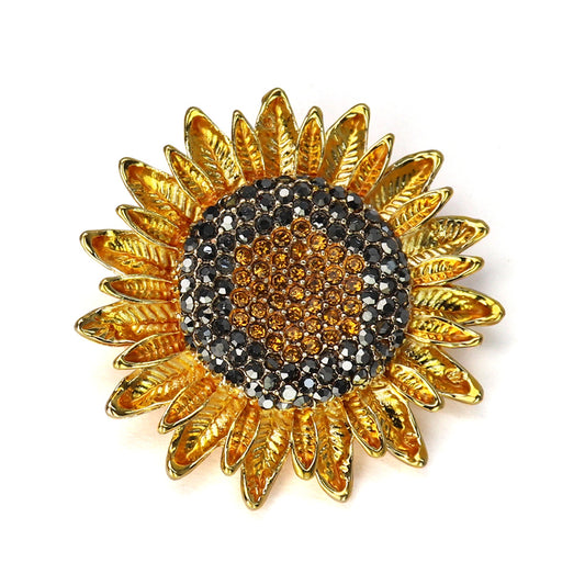 キラキラ ひまわり ブローチ イエロー レディース メンズ 花 結婚式 オフィス ブローチ ピン プレゼント 贈り物 おしゃれ エレガント カフス専門店
