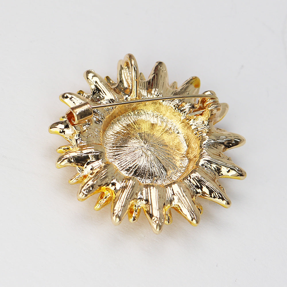 キラキラ ひまわり ブローチ イエロー レディース メンズ 花 結婚式 オフィス ブローチ ピン プレゼント 贈り物 おしゃれ エレガント カフス専門店