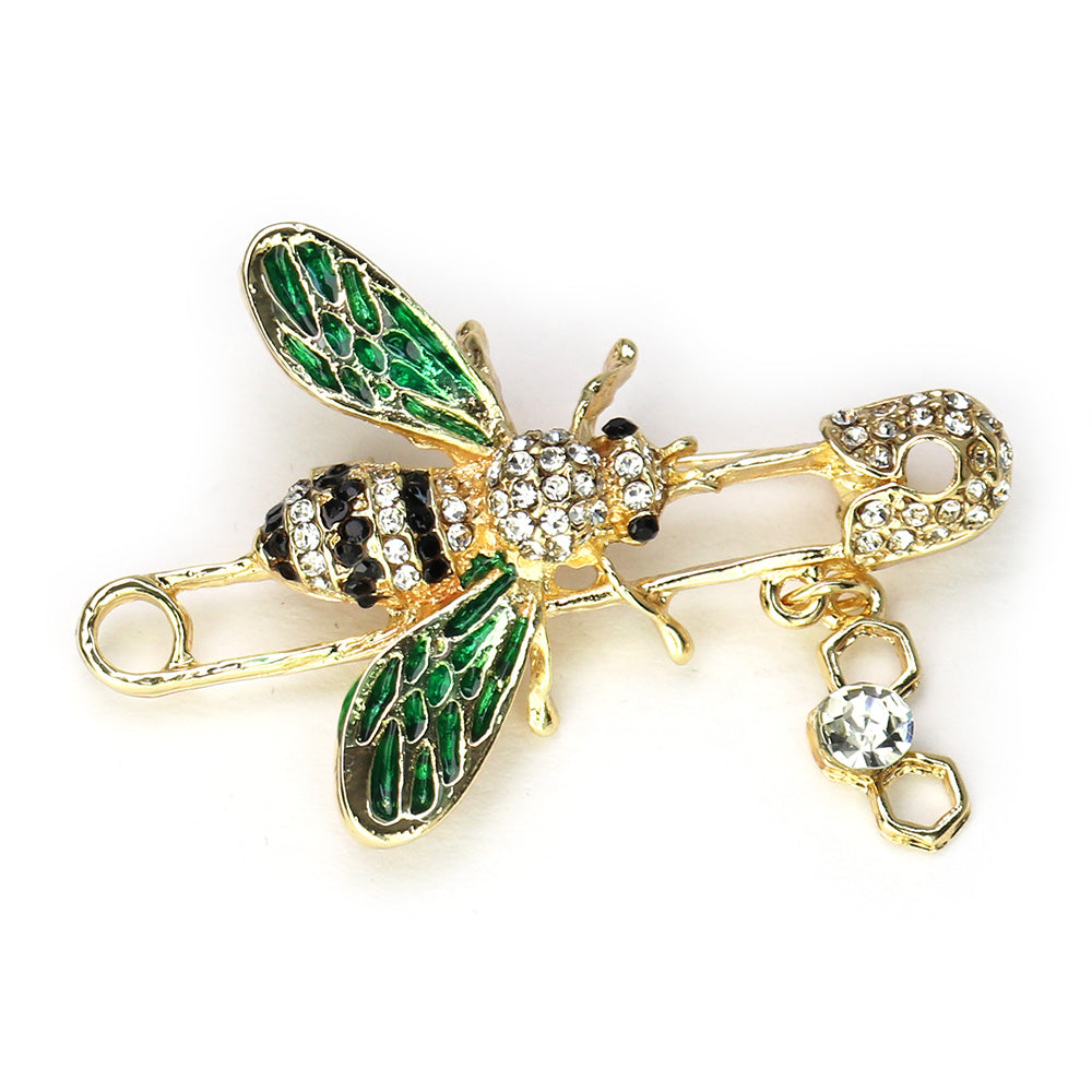 キラキラ 蜂ハチ ブローチ ファッション ブローチピン 可愛い おしゃれ アクセサリー プレゼント 贈り物 メンズ レディース 子供 ジュエリー カフス専門店