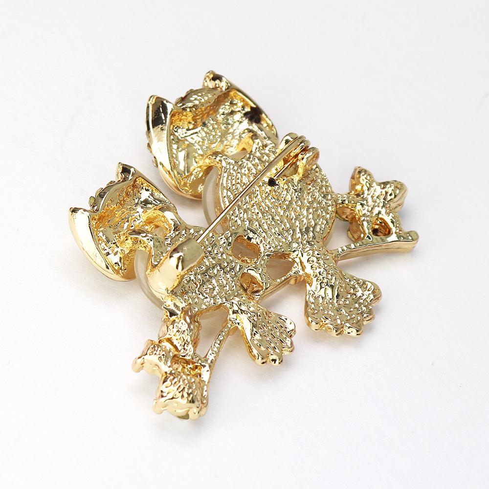 キラキラ-仲良しフクロウ-ブローチ-シャンパンゴールド-ファッション-ブローチピン-エレガント-可愛い-おしゃれ-アクセサリー-幸運-幸福-プレゼント-贈り物-メンズ-レディース-子供-ジュエリー-カフス専門店