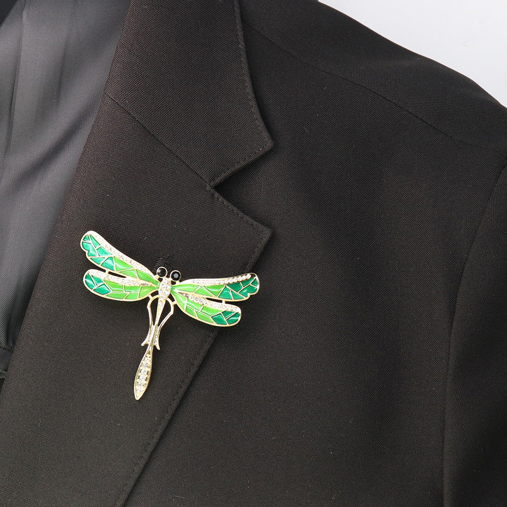 キラキラ-トンボ-ブローチ-グリーン-ファッション-ブローチピン-エレガント-可愛い-おしゃれ-アクセサリー-プレゼント-贈り物-メンズ-レディース-子供-ジュエリー-カフス専門店