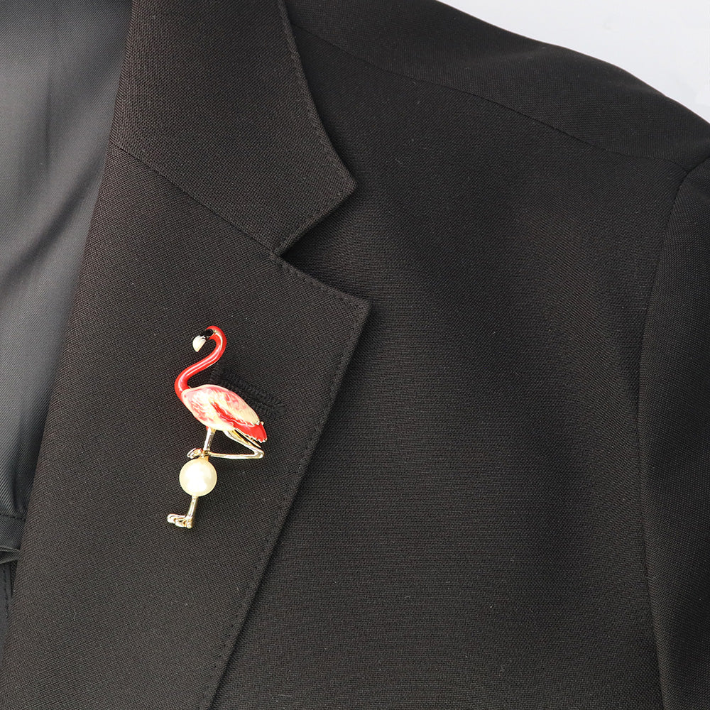 フラミンゴ-ブローチ-ピンク-ファッション-ブローチピン-可愛い-おしゃれ-アクセサリー-プレゼント-贈り物-メンズ-レディース-子供-ジュエリー-カフス専門店