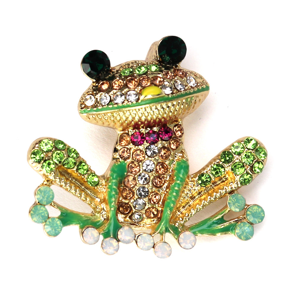 キラキラ-カエル-ブローチ-グリーン-ファッション-ブローチピン-可愛い-おしゃれ-アクセサリー-プレゼント-贈り物-メンズ-レディース-子供-ジュエリー-カフス専門店