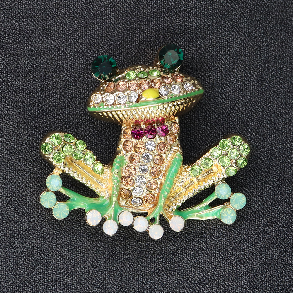 キラキラ-カエル-ブローチ-グリーン-ファッション-ブローチピン-可愛い-おしゃれ-アクセサリー-プレゼント-贈り物-メンズ-レディース-子供-ジュエリー-カフス専門店