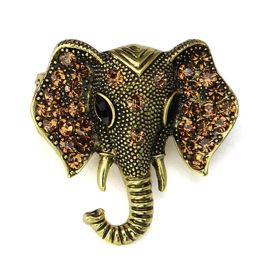 きらびやか-ゾウ-ブローチ-ゴールド-ファッション-ブローチピン-可愛い-おしゃれ-アクセサリー-プレゼント-贈り物-メンズ-レディース-子供-ジュエリー-カフス専門店