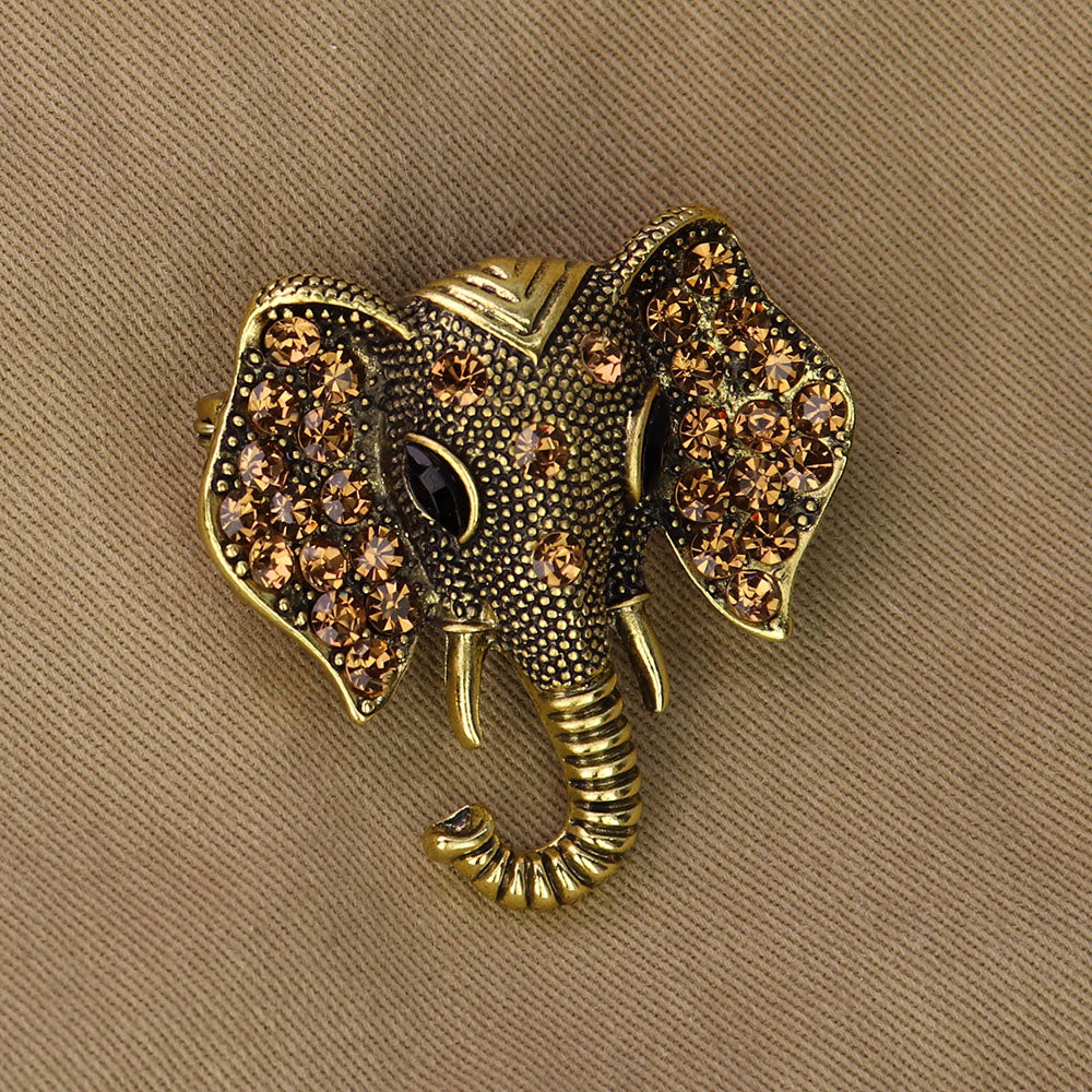 きらびやか-ゾウ-ブローチ-ゴールド-ファッション-ブローチピン-可愛い-おしゃれ-アクセサリー-プレゼント-贈り物-メンズ-レディース-子供-ジュエリー-カフス専門店