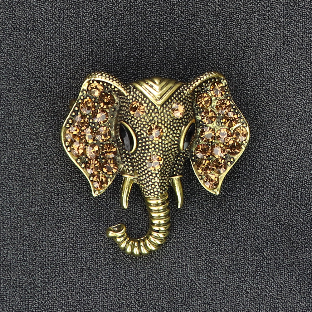 きらびやか-ゾウ-ブローチ-ゴールド-ファッション-ブローチピン-可愛い-おしゃれ-アクセサリー-プレゼント-贈り物-メンズ-レディース-子供-ジュエリー-カフス専門店