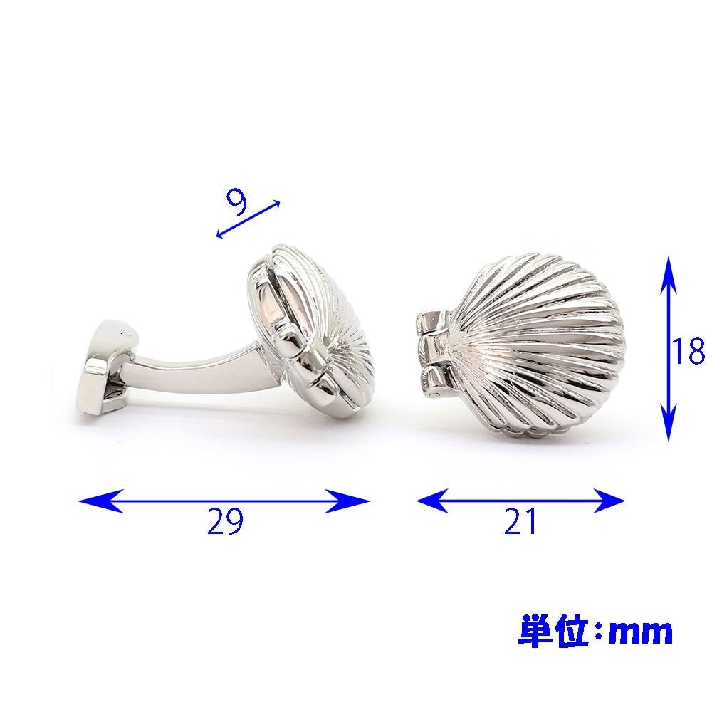 貝殻 カフスボタン 中には真珠が☆ シルバー 男女 おしゃれ エレガント プレゼント ギフト 大人気 個性 成人式 卒業式 結婚式 カフス専門店 開閉可能