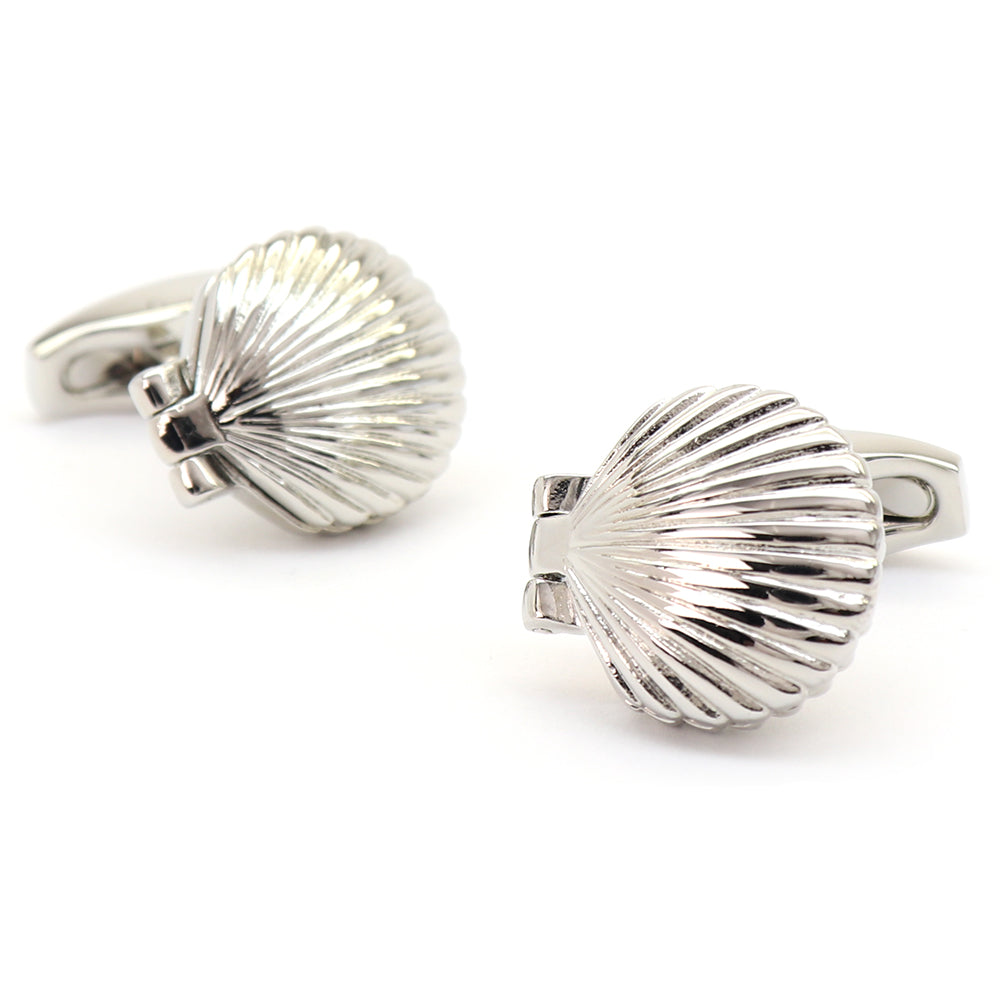 貝殻 カフスボタン 中には真珠が☆ シルバー 男女 おしゃれ エレガント プレゼント ギフト 大人気 個性 成人式 卒業式 結婚式 カフス専門店 開閉可能