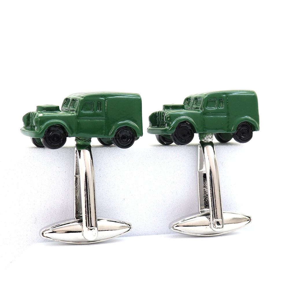 緑の車 オフロードカー カフスボタン おしゃれ 男女 個性 プレゼント ギフト 可愛い 大人気 車 結婚式 カフス専門店