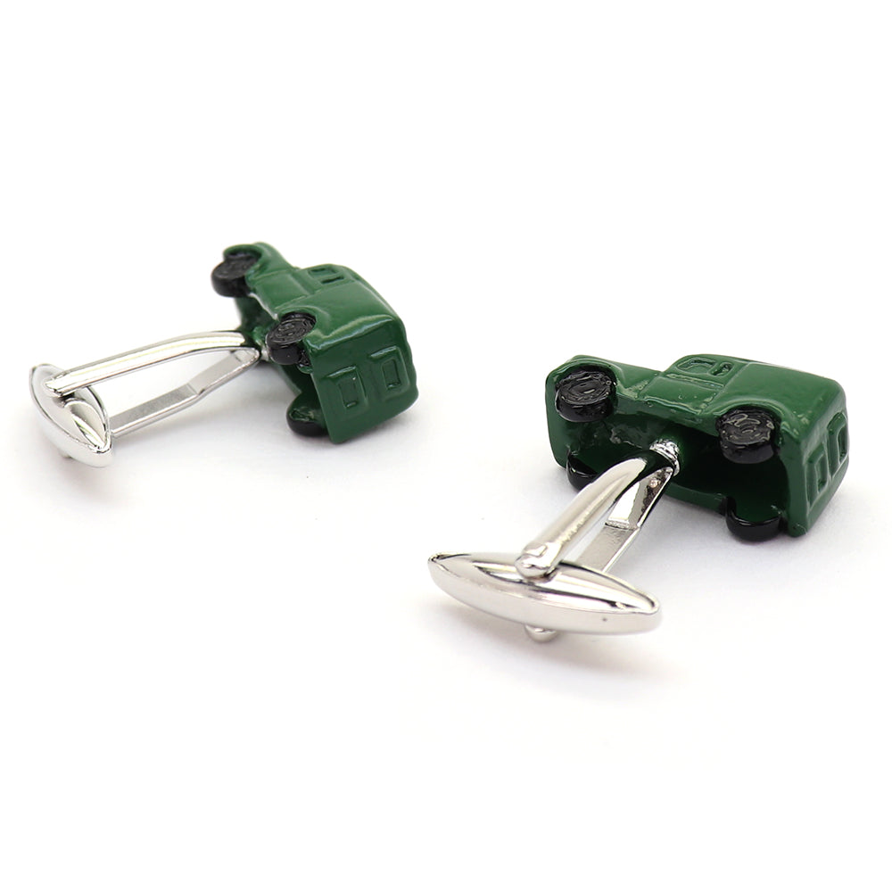 緑の車 オフロードカー カフスボタン おしゃれ 男女 個性 プレゼント ギフト 可愛い 大人気 車 結婚式 カフス専門店