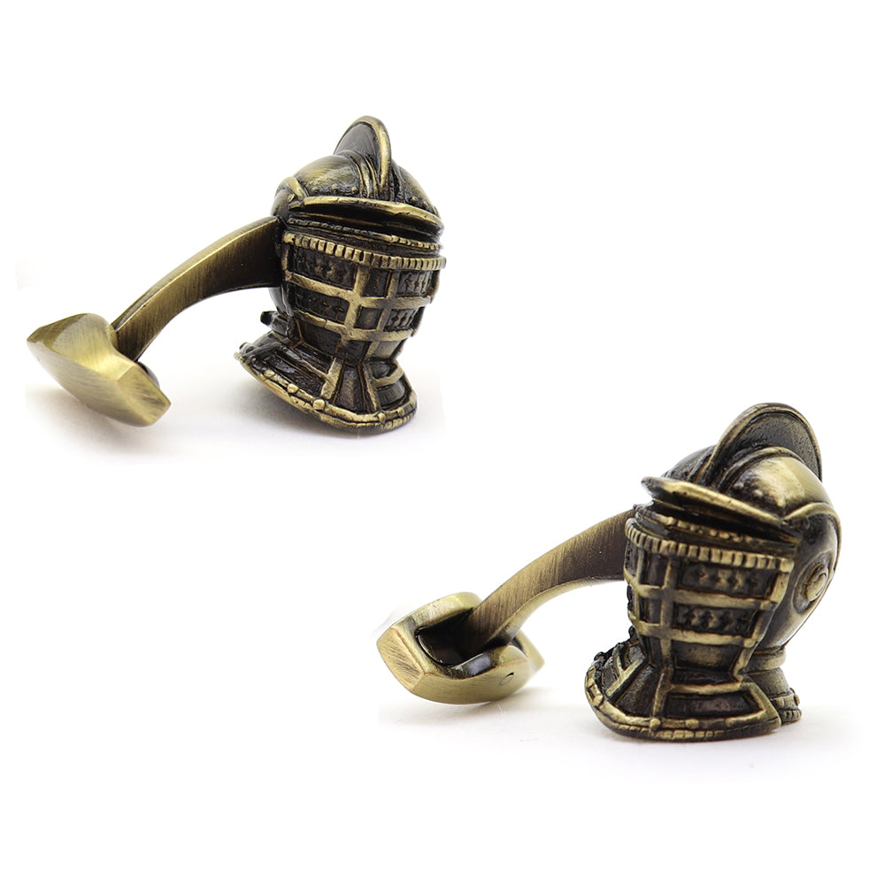 西洋 騎士 鎧 カフスボタン レトロ ブロンズ色 かっこいい インパクト ユニーク 営業マン 個性 スーツ 人気 おしゃれ カジュアル プレゼント ギフト 成人式 カフス専門店