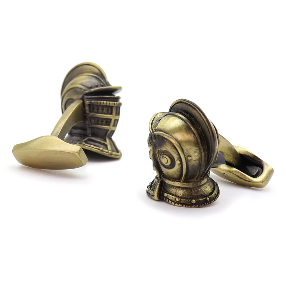西洋 騎士 鎧 カフスボタン レトロ ブロンズ色 かっこいい インパクト ユニーク 営業マン 個性 スーツ 人気 おしゃれ カジュアル プレゼント ギフト 成人式 カフス専門店
