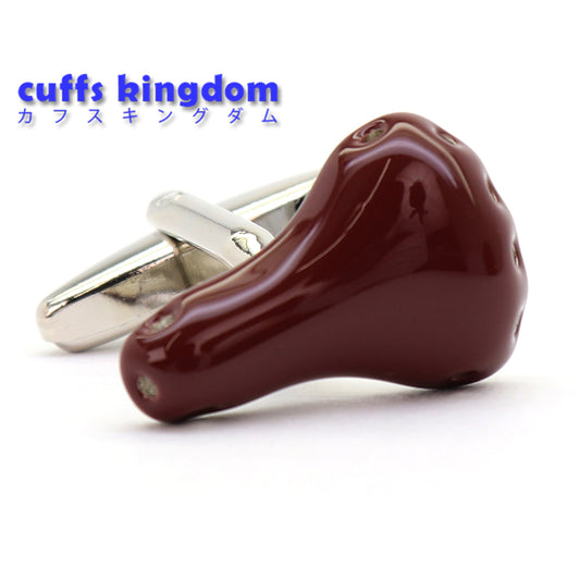 自転車 サドル カフスボタン ブラウン かわいい おしゃれ 男女 ユニーク 個性 プレゼント ギフト 大人気 結婚式 カフス専門店