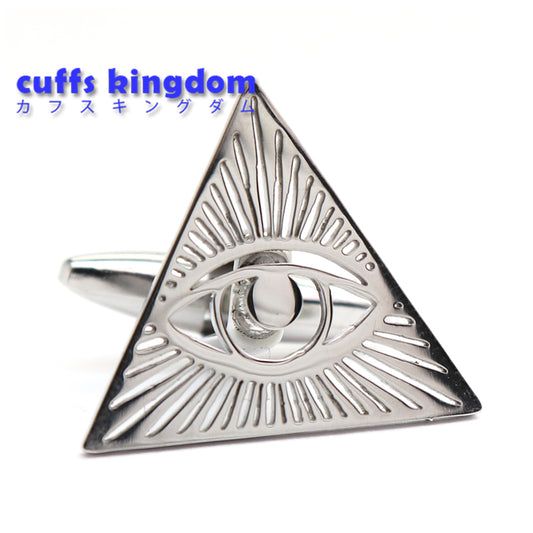 目 モチーフ カフスボタン シルバー プロビデンスの目 神の全能の目 男女 カフリングス 営業マン 個性 スーツ 人気 プレゼント ギフト カフス専門店