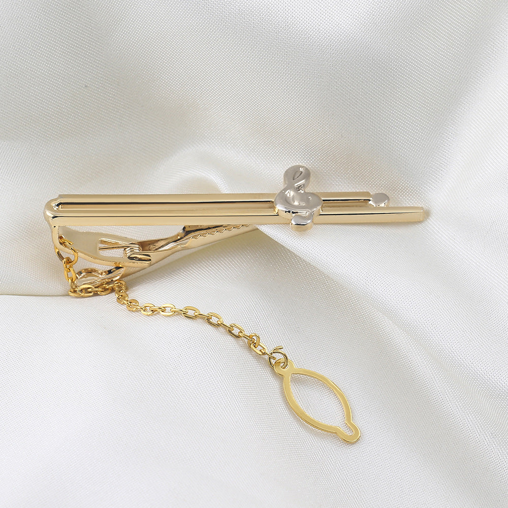 ト音記号 タイピン チェーン付 音楽 おしゃれ 男女 趣味 音符 楽譜 エレガント 正装 プレゼント 大人気 成人式 卒業式 結婚式 カフス専門店