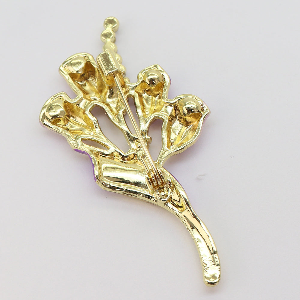 ブーケ ブローチ パープル 花 ファッション コサージュ ピン エレガント 可愛い おしゃれ アクセサリー プレゼント 贈り物 メンズ レディース 子供 ジュエリー カフス専門店