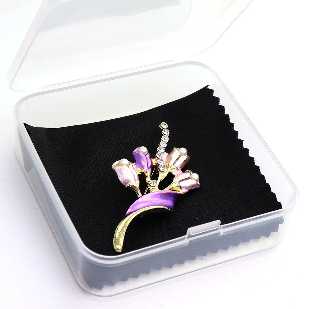 ブーケ ブローチ パープル 花 ファッション コサージュ ピン エレガント 可愛い おしゃれ アクセサリー プレゼント 贈り物 メンズ レディース 子供 ジュエリー カフス専門店