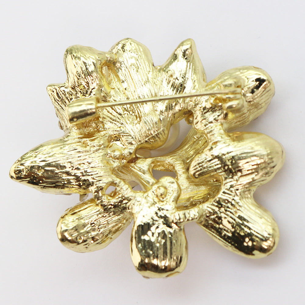 輝く ハスの花 ブローチ クリスタル ファッション コサージュ ピン エレガント 可愛い おしゃれ アクセサリー プレゼント 贈り物 メンズ レディース 子供 ジュエリー カフス専門店