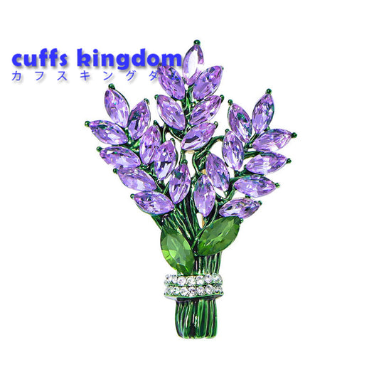 ラベンダー ブローチ パープル クリスタル ファッション コサージュ ピン エレガント 可愛い おしゃれ アクセサリー プレゼント 贈り物 メンズ レディース 子供 ジュエリー カフス専門店