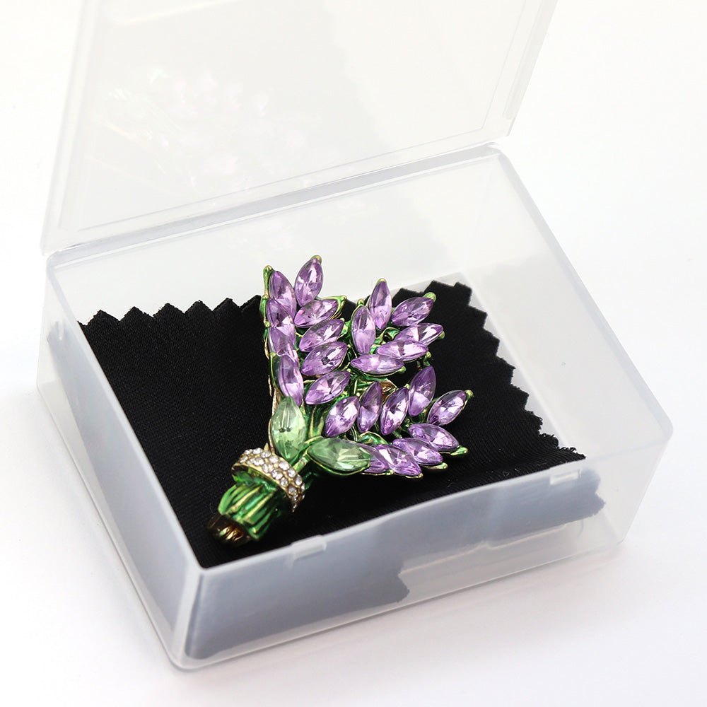 ラベンダー ブローチ パープル クリスタル ファッション コサージュ ピン エレガント 可愛い おしゃれ アクセサリー プレゼント 贈り物 メンズ レディース 子供 ジュエリー カフス専門店