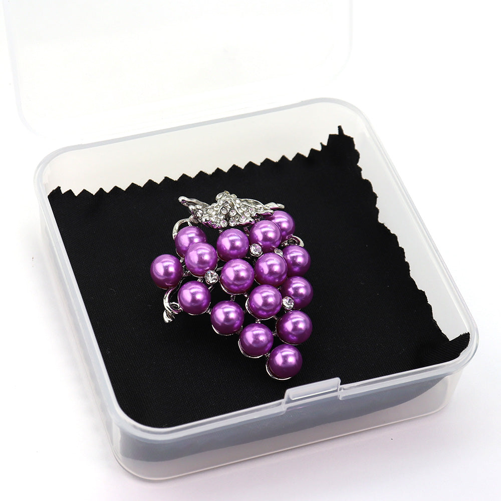 ブドウ ブローチ クリスタル フルーツ ファッション コサージュ ピン エレガント 可愛い おしゃれ アクセサリー プレゼント 贈り物 メンズ レディース 子供 ジュエリー カフス専門店