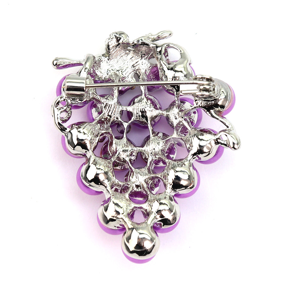 ブドウ ブローチ クリスタル フルーツ ファッション コサージュ ピン エレガント 可愛い おしゃれ アクセサリー プレゼント 贈り物 メンズ レディース 子供 ジュエリー カフス専門店