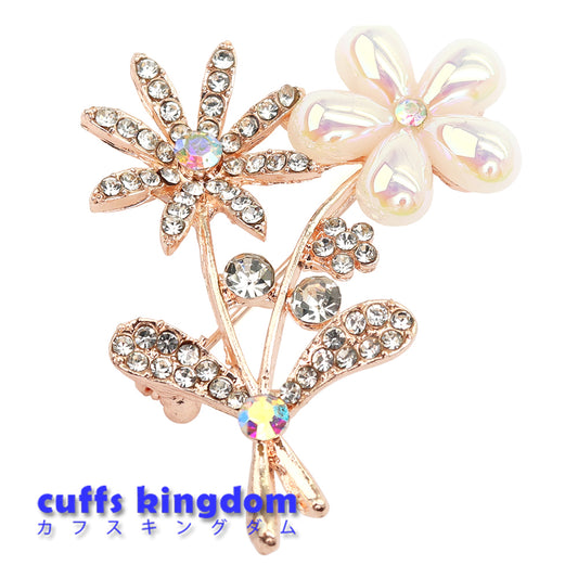 お花 ブローチ クリスタル ファッション コサージュ ピン エレガント 可愛い おしゃれ アクセサリー プレゼント 贈り物 メンズ レディース 子供 ジュエリー カフス専門店