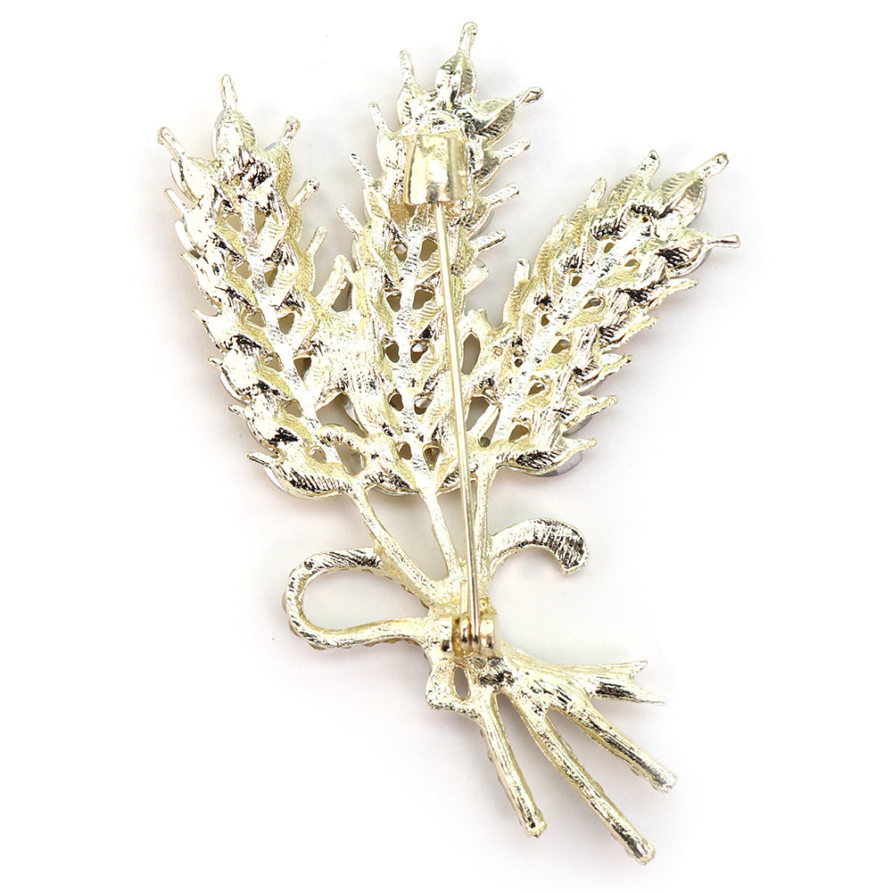 黄金色の小麦 ブローチ クリスタル ファッション コサージュ ピン エレガント 可愛い おしゃれ アクセサリー プレゼント 贈り物 メンズ レディース 子供 ジュエリー カフス専門店