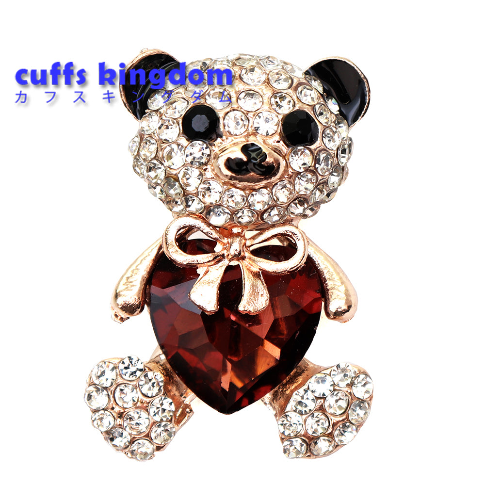 キラキラ くまさん ブローチ クリスタル ファッション コサージュ ピン エレガント 可愛い おしゃれ アクセサリー プレゼント 贈り物 メンズ レディース 子供 ジュエリー カフス専門店