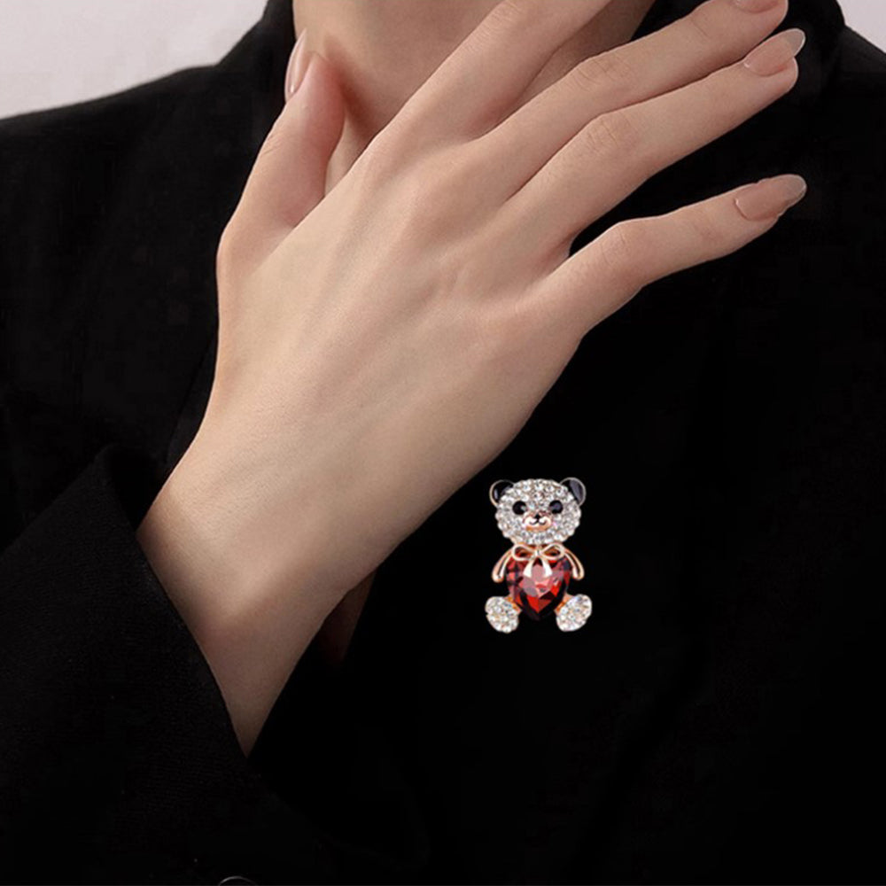 キラキラ くまさん ブローチ クリスタル ファッション コサージュ ピン エレガント 可愛い おしゃれ アクセサリー プレゼント 贈り物 メンズ レディース 子供 ジュエリー カフス専門店